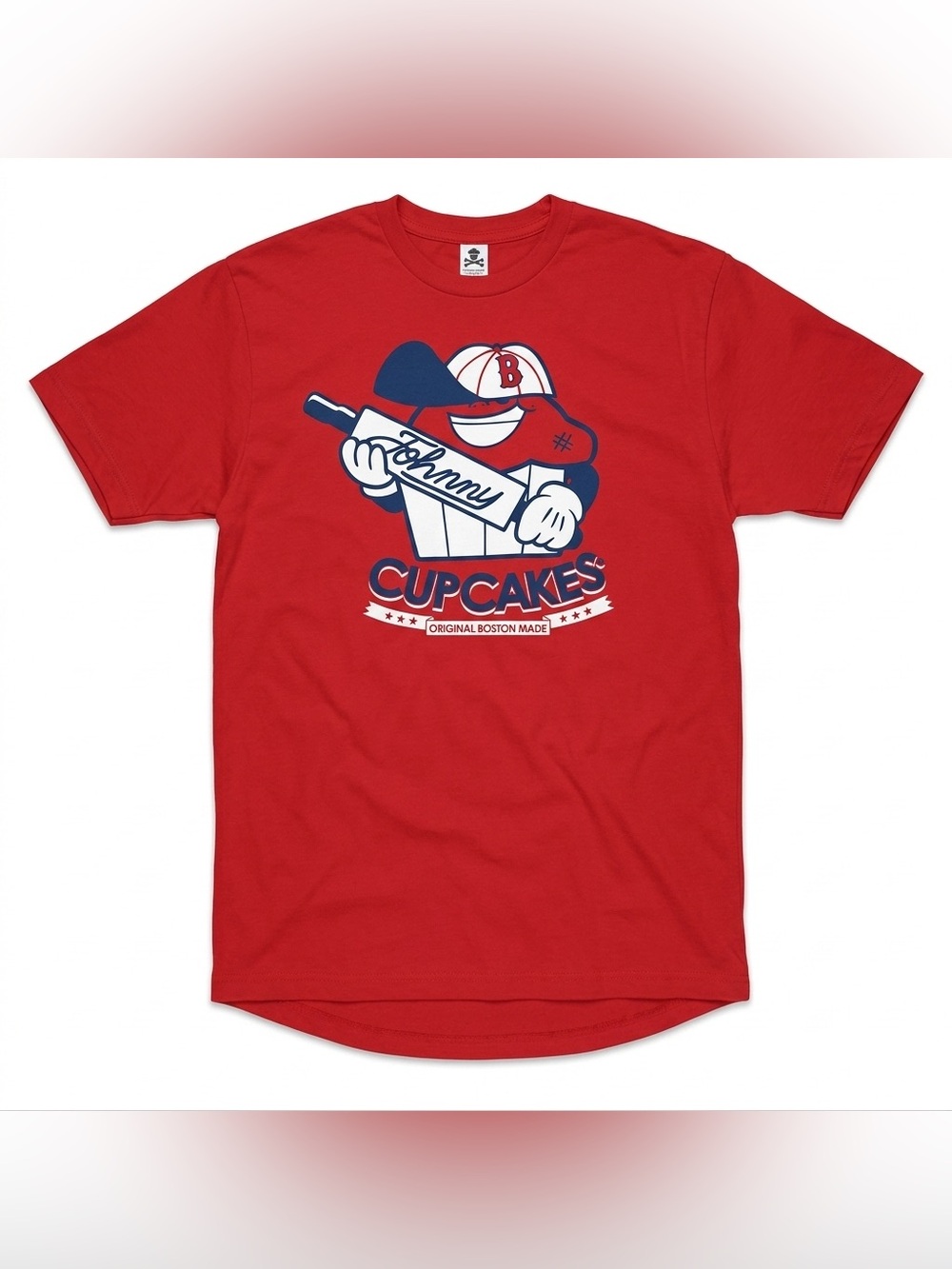 Johnny Cupcakes Red T-Shirt Men's Size Large Boston Made Graphic Tee Red Sox MLB